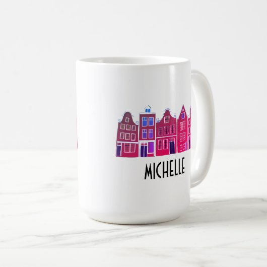 CUSTOM Canal Houses Row Amsterdam Holland Kaffeetasse (VorderseiteRechts)