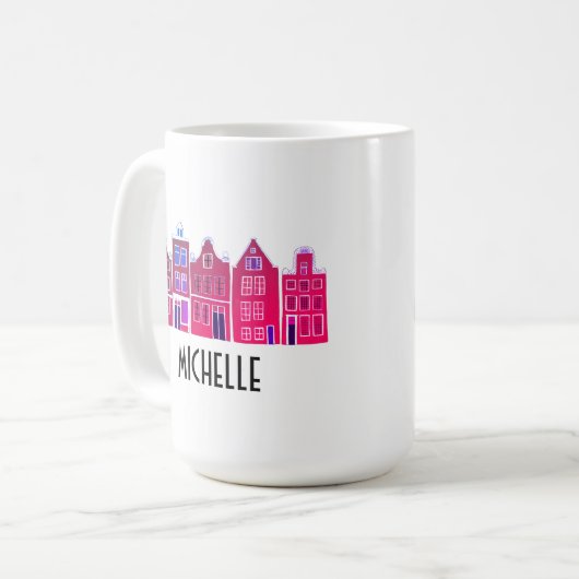 CUSTOM Canal Houses Row Amsterdam Holland Kaffeetasse (Vorderseite Links)