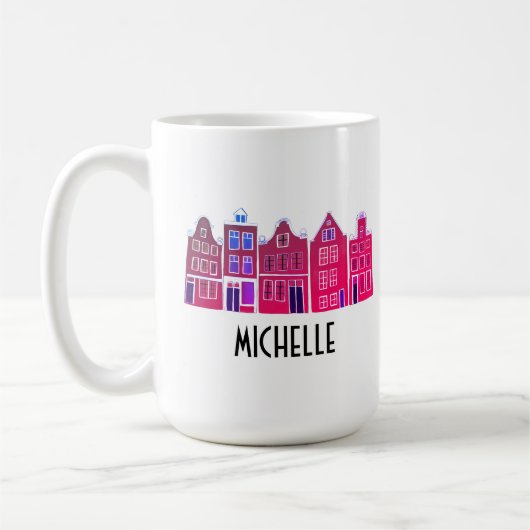 CUSTOM Canal Houses Row Amsterdam Holland Kaffeetasse (Links)