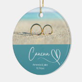 Custom Cancun Destination Beach Wedding Keramik Ornament (Links)