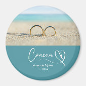 Custom Cancun Destination Beach Wedding Magnet (Vorne)