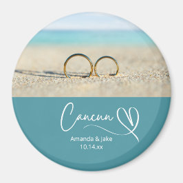 Custom Cancun Destination Beach Wedding Magnet