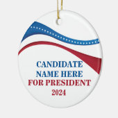 Custom Candidate for President Flag Christmas Keramik Ornament (Links)