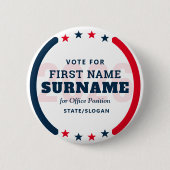 Custom Candidate Name Political Election Campaign Button (Vorderseite)