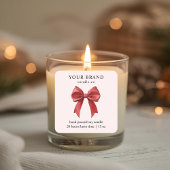 "Custom Candle Business Logo Sticker with Bow