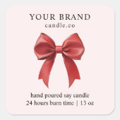 "Custom Candle Business Logo Sticker with Bow (Vorderseite)