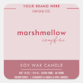 Custom Candle Pink Label Aufkleber (Vorderseite)