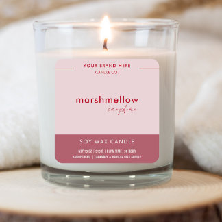 Custom Candle Pink Label Aufkleber