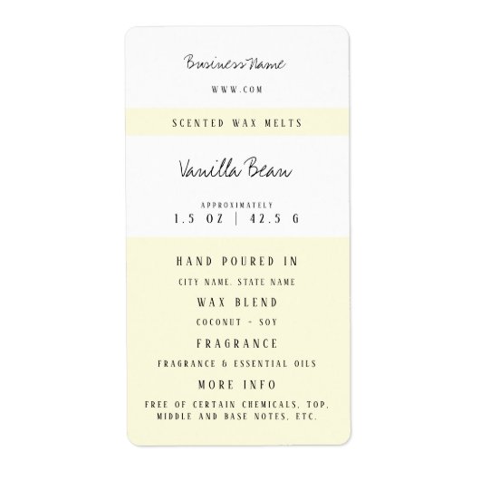 Custom Candle Wax Melt Labels (Vorne)