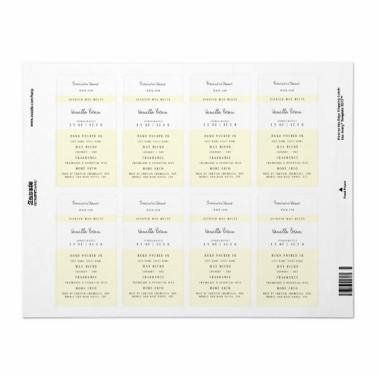 Custom Candle Wax Melt Labels (Vorne)