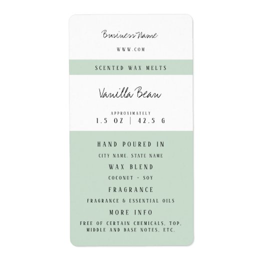 Custom Candle Wax Melt Labels (Vorne)