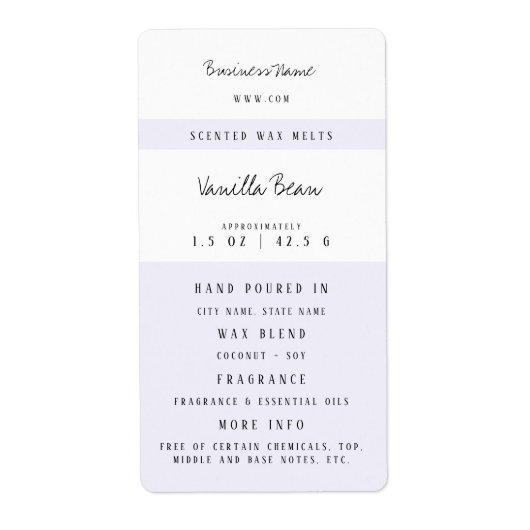 Custom Candle Wax Melt Labels (Vorne)