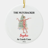 Custom Candy Cane Nutcracker Photo Christmas Keramik Ornament (Vorne)