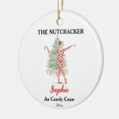 Custom Candy Cane Nutcracker Photo Christmas Keramik Ornament (Links)