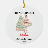 Custom Candy Cane Nutcracker Photo Christmas Keramik Ornament (Vorne)