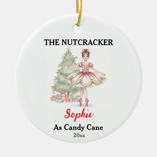 Custom Candy Cane Nutcracker Photo Christmas Keramik Ornament (Vorne)
