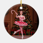 Custom Candy Cane Nutcracker Photo Christmas Keramik Ornament (Hinten)