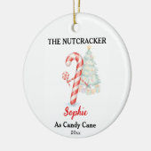 Custom Candy Cane Nutcracker Photo Christmas Keramik Ornament (Links)