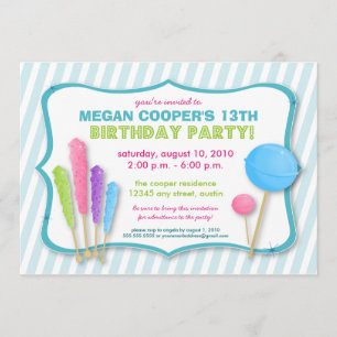 :custom: Candy Shoppe Geburtstagsparty Invite (bla Einladung