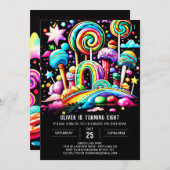Custom Candy Wonderland Geburtstag Einladung (Vorne/Hinten)