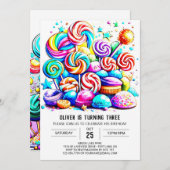 Custom Candyland Online Geburtstag Einladung (Vorne/Hinten)