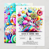 Custom Candyland Printable Birthday Einladung (Vorne/Hinten)