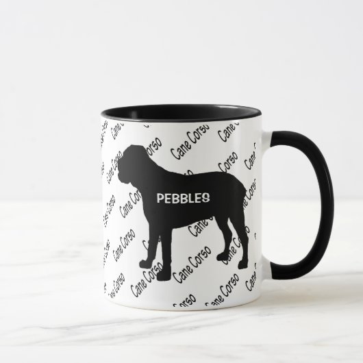 CUSTOM Cane Corso Dog Silhouette Tasse (Rechts)