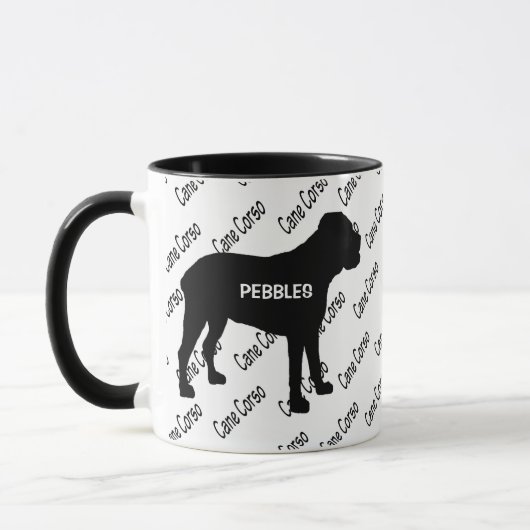CUSTOM Cane Corso Dog Silhouette Tasse (Links)