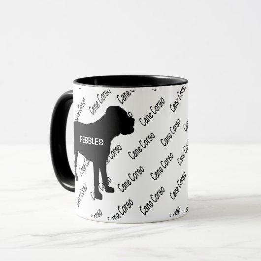 CUSTOM Cane Corso Dog Silhouette Tasse (Vorderseite Links)