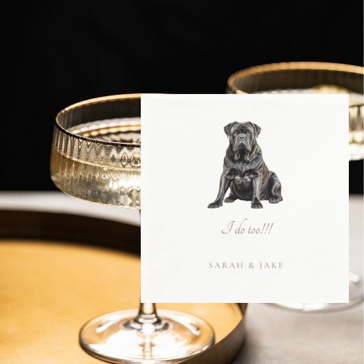 Custom Cane Corso Pet Wedding Napkins Serviette