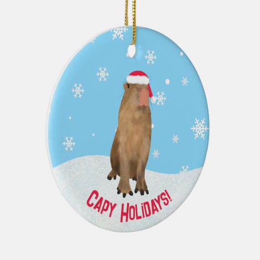 Custom Cape Holidays Funny Niedlich Capybara Pun Keramik Ornament (Rechts)