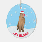 Custom Cape Holidays Funny Niedlich Capybara Pun Keramik Ornament (Links)