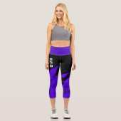 Custom Capri Leggings Pinsel Black & Violet (Vorderseite)