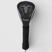 Custom Capricorn Zodiac Sign Black Golf Headcover (Vorderseite)