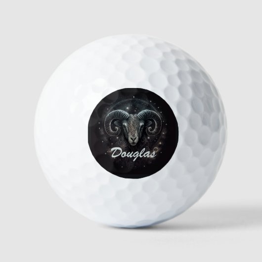 Custom Capricorn Zodiac Sign Black Golfball (Vorderseite)