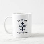 Custom Captain Boat Nautical Anchor Kaffeetasse (Links)