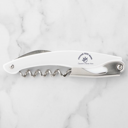 Custom Captain Boat Nautical Gift Kellnermesser (Rückseite)