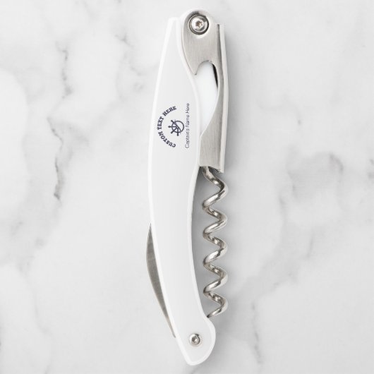 Custom Captain Boat Nautical Gift Kellnermesser (Rückseite)