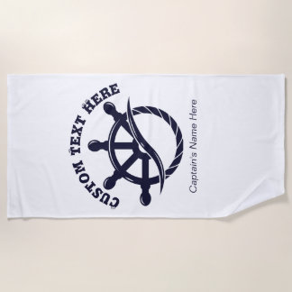 Custom Captain Boat Nautical Gift Strandtuch