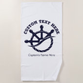 Custom Captain Boat Nautical Gift Strandtuch (Vorderseite)