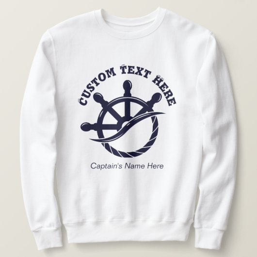 Custom Captain Boat Nautical Gift Sweatshirt (Design vorne)