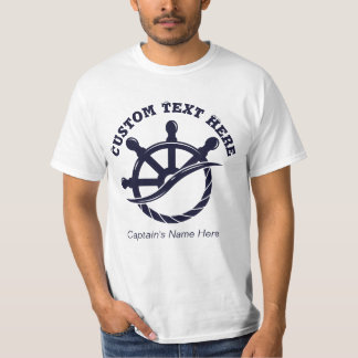 Custom Captain Boat Nautical Gift T-Shirt