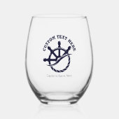 Custom Captain Boat Nautical Gift Weinglas Ohne Stiel (Vorderseite)