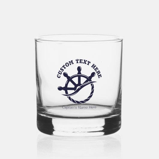 Custom Captain Boat Nautical Gift Whiskyglas (Rückseite)