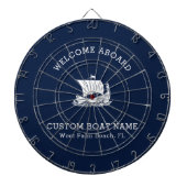 Custom Captain Boat Nautical Ship Logo Navy Dartscheibe (vorne)