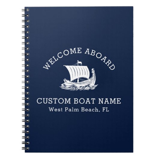 Custom Captain Boat Nautical Ship Logo Navy Notizblock (Vorderseite)