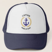 Custom Captain Boat Personalisiert Nautical Anchor Truckerkappe (Vorderseite)