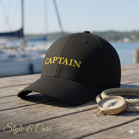 Custom CAPTAIN Embroidered Baseball Cap Bestickte Baseballkappe