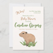 Custom Capy Baby Oh Boy Capybara Baby Dusche Einladung (Vorderseite)