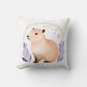 Custom Capybara Pillow mit Boho Floral Design - Kissen (Vorderseite)